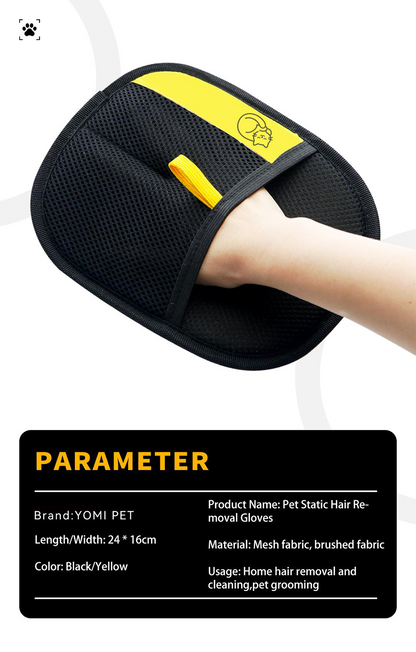 Anti-Static Gloves for Removing Pet Hair: Anti-static, double-sided lint-removing gloves, designed for cat and dog hair, ideal for grooming, hair removal, and cleaning
