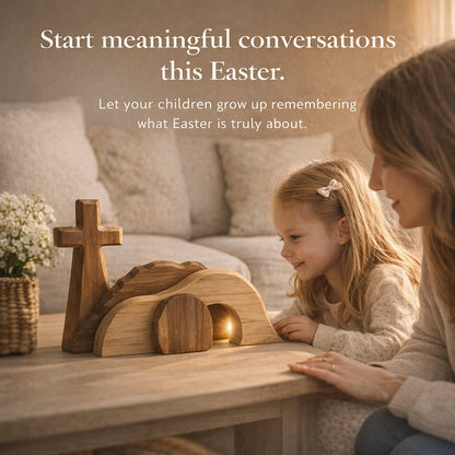 🎁Last Day 60% OFF🔥 - The Wooden Resurrection Cross & Empty Tomb That Reminds Your Family What Easter Is Really About