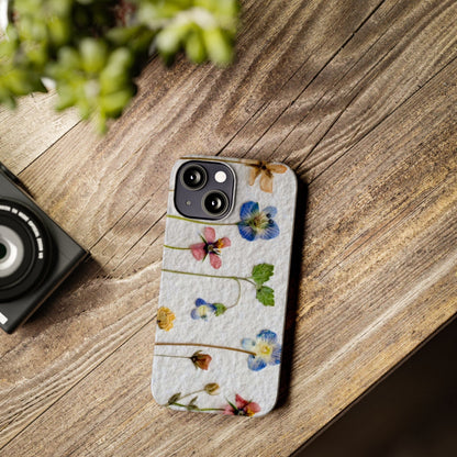 Dried Wild Pink and Purple Flower Image on Paper, Floral Slim Phone Cases, Case-Mate IPHONE16 and all sizes