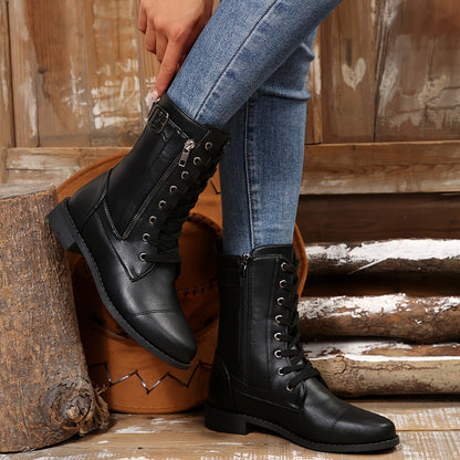🔥Last Day 80% OFF - Women's Zipper Leather Boots - Wide Fit, Cushioned Sole Pain Relief Riding