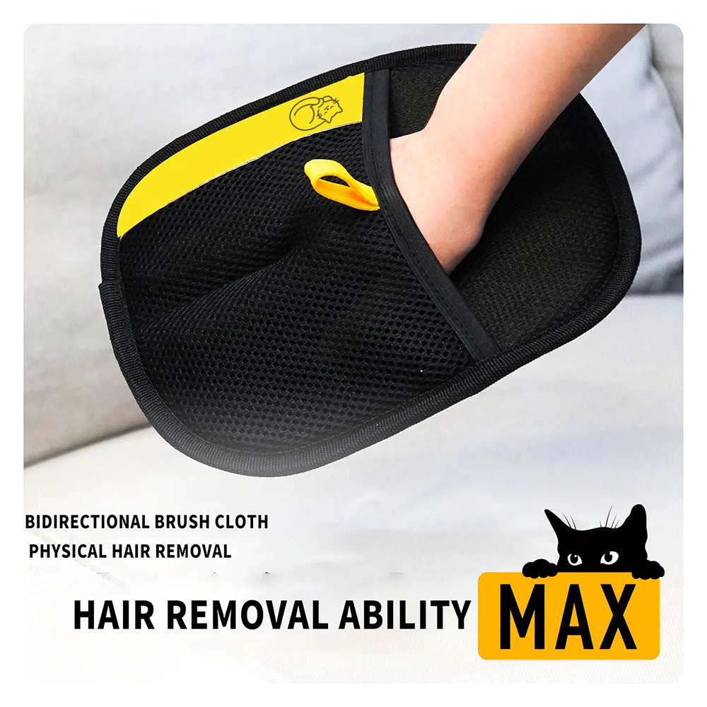 Anti-Static Gloves for Removing Pet Hair: Anti-static, double-sided lint-removing gloves, designed for cat and dog hair, ideal for grooming, hair removal, and cleaning