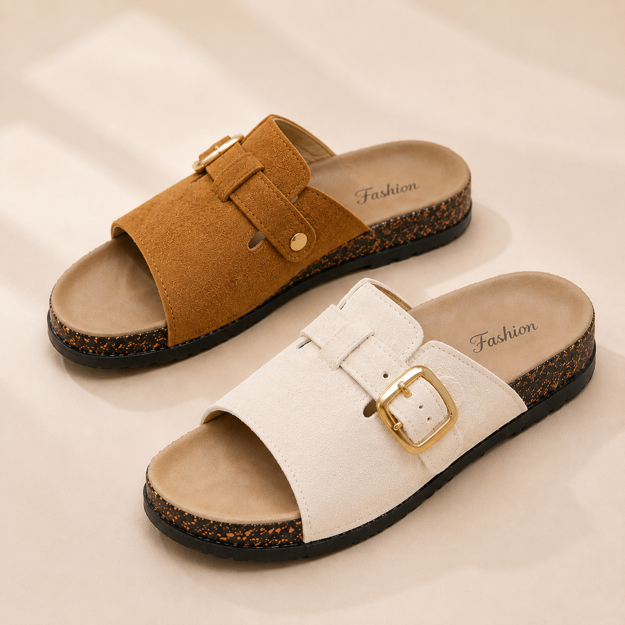 Oat Cream+Caramel Suede