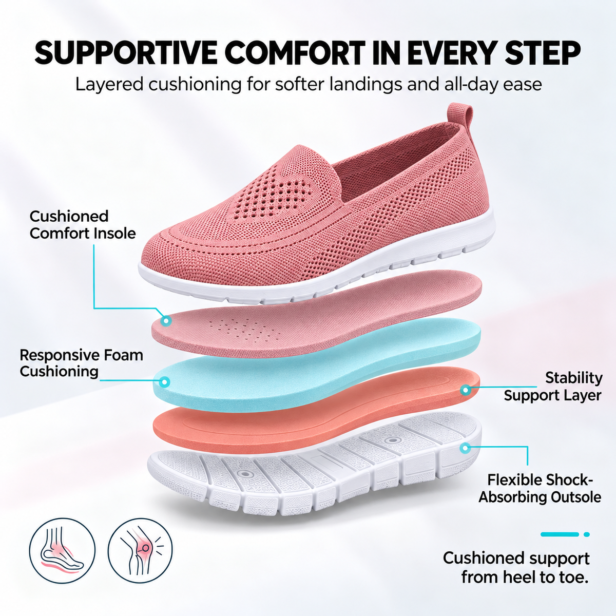 🔥LAST DAY: 70% OFF — 👟Step Into All-Day Comfort with Women’s Orthopedic Knit Slip-On Shoes