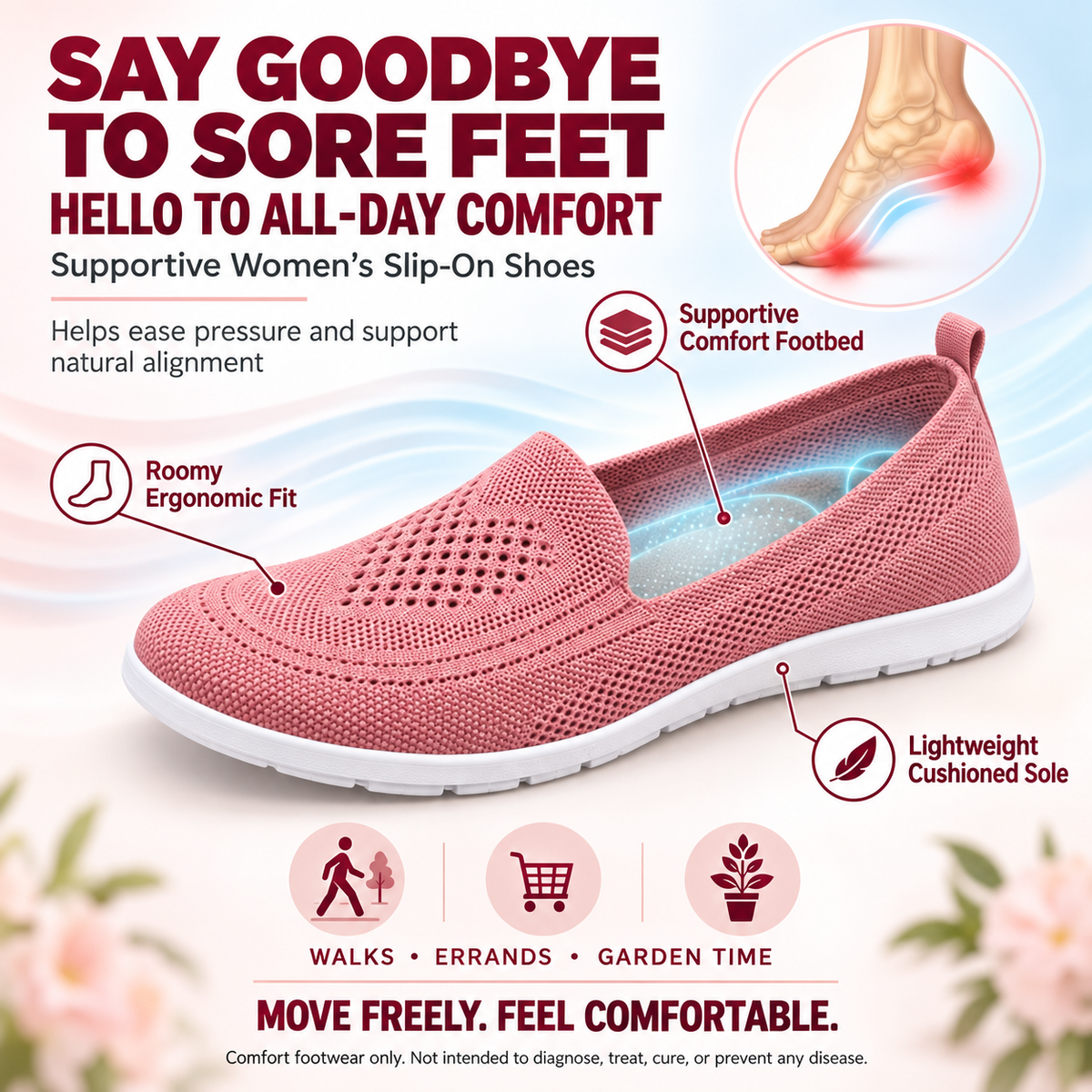 🔥LAST DAY: 70% OFF — 👟Step Into All-Day Comfort with Women’s Orthopedic Knit Slip-On Shoes