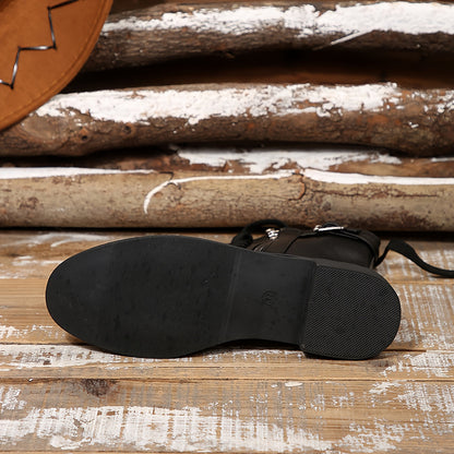 🔥Last Day 80% OFF - Women's Zipper Leather Boots - Wide Fit, Cushioned Sole Pain Relief Riding